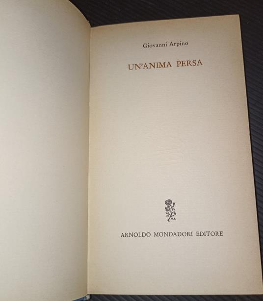 Un'anima persa - Giovanni Arpino - copertina