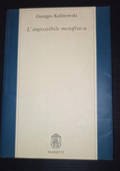 L' impossibile metafisica - copertina