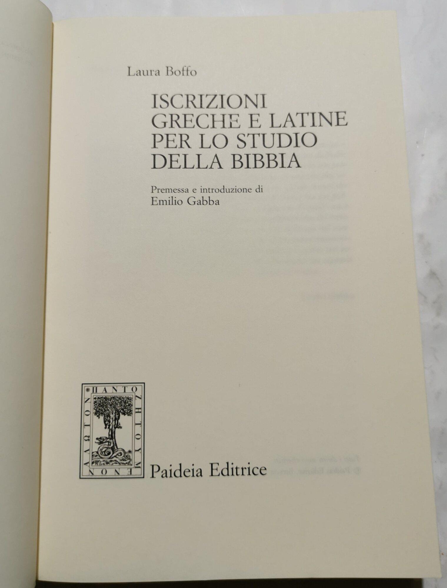 Iscrizioni greche e latine per lo studio della Bibbia