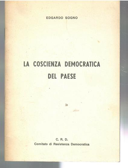 La Coscienza Democratica Del Paese - Edgardo Sogno - copertina