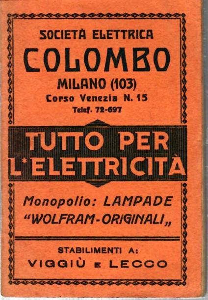 società Elettrica Colombo Tutto Per l'elettricità - copertina