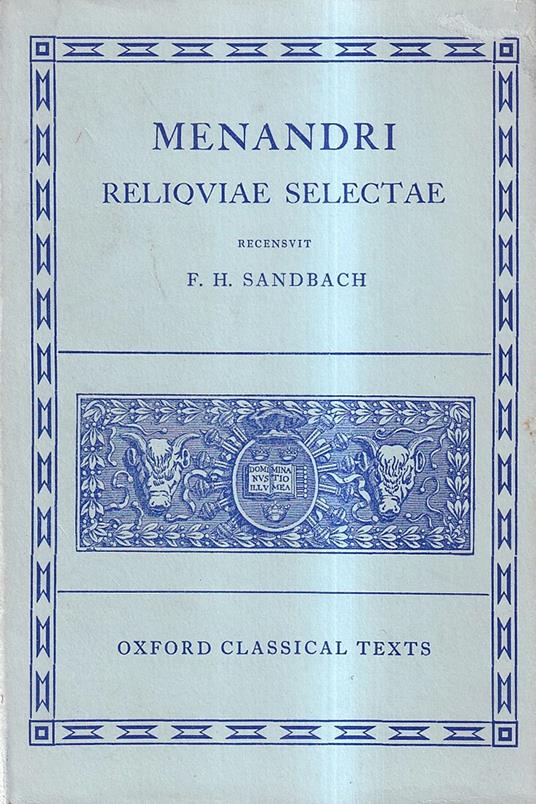 Reliquiae Selectae recensuit F. H. Sandbach - copertina