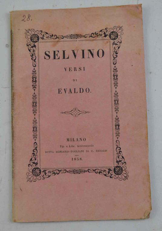 Selvino, Versi di Evaldo - copertina