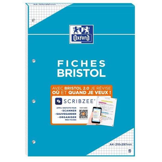 BRISTOL BLOCK 2.0 OXFORD FORATO A4 30 FOGLI 210G QUADRIGLIA 5mm