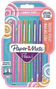 Cartoleria Penna Papermate Flair-Nylon Candy Pop Colori Assortiti - Blister da 6 Papermate