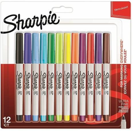 Pennarello indelebile Sharpie Ultrafine Colori Assortiti - Blister da 12