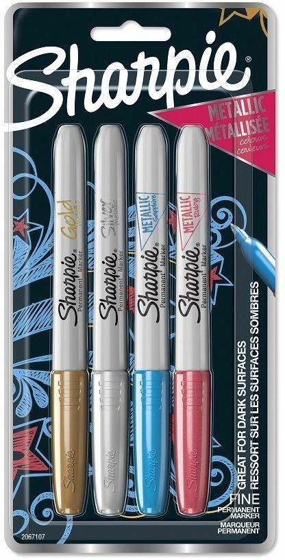 Pennarello indelebile Sharpie Metallic Colori Assortiti - Blister da 4