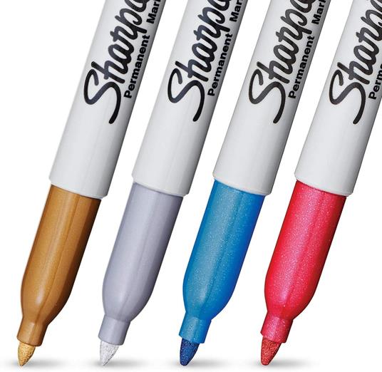 Pennarello indelebile Sharpie Metallic Colori Assortiti - Blister da 4 - 2