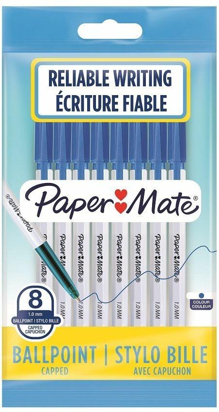 Penna a sfera Papermate PM 045 punta da 1.0 mm Blu - Confezione da 8