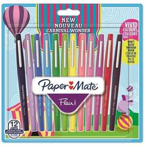 Cartoleria Penna Papermate Flair-Nylon Carnival 12 Colori Assortiti Papermate