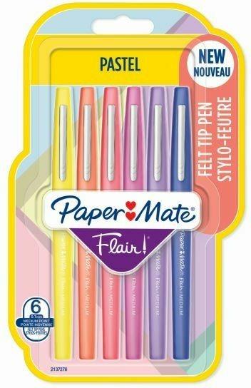 Penna Flair Nylon Pastel punta fibra M 1.1. Confezione da 6