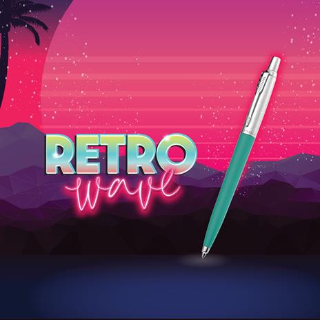 Penna Jotter 80' Retrowave - Blu Caraibi e Verde mela in Blister da 2 penne - 4