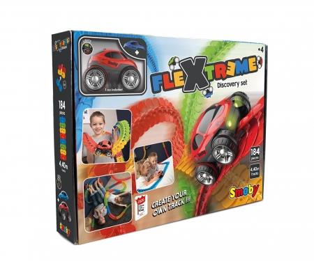 FleXtreme Discovery Set Pista 184 pz (4,4m) + 1 auto cm. 10 con luci