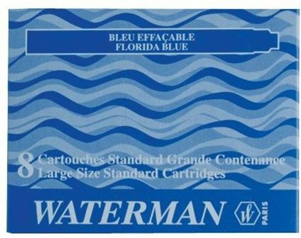 Cartucce standard per stilografica Waterman nero. Confezione da 8