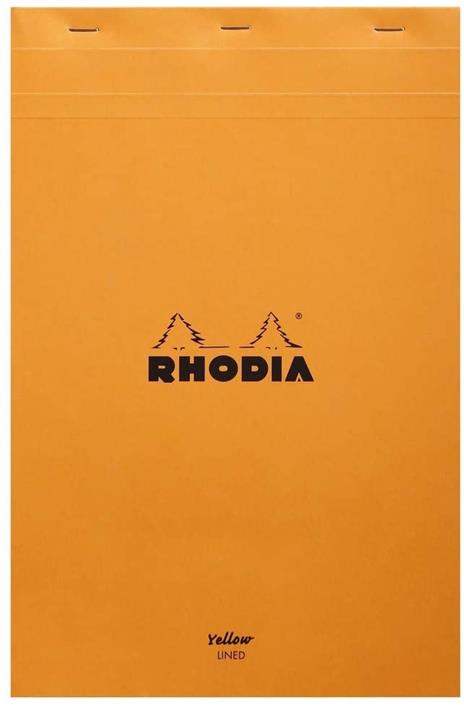 Blocco Rhodia 12x31.8 80 Gr 80 Fogli A Righe Con Margine Carta Gialla
