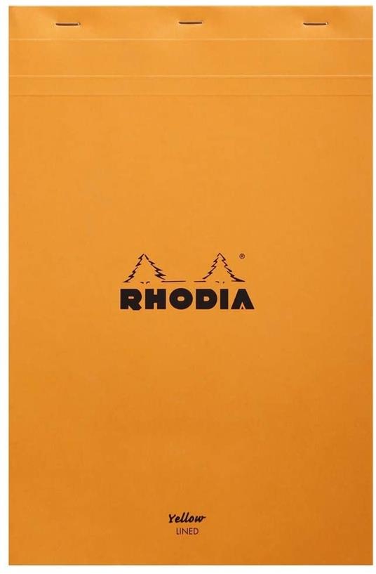 Blocco Rhodia 12x31.8 80 Gr 80 Fogli A Righe Con Margine Carta Gialla