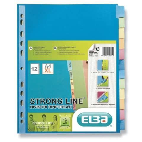 Divisore personalizzabile ELBA Strong Line A4+ 12 tacche neutre assortiti 400132505