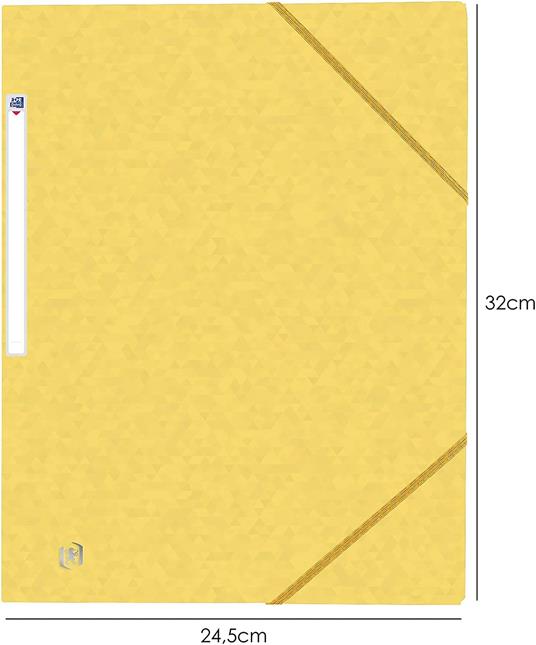 Oxford - Top File+, confezione di 10 cartelline portadocumenti a 3 lembi, formato A4, chiusura con elastico, colori assortiti - 2