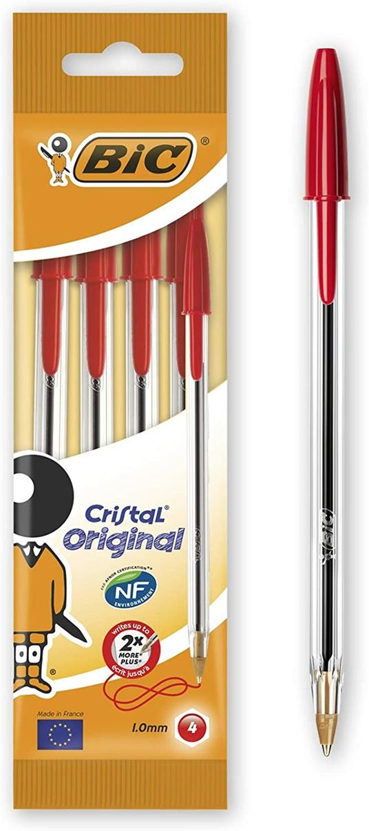 Blister Sfere Bic Cristal Rosso Pz. 4