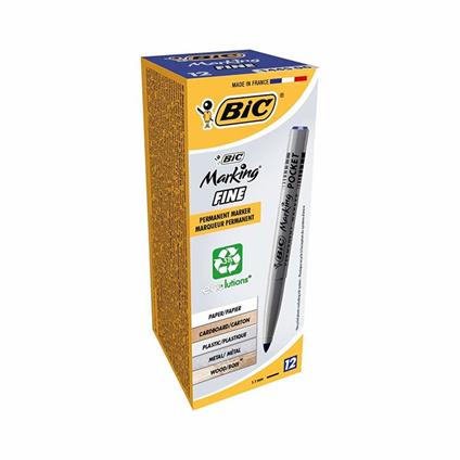 BIC Marking Pocket 1445 marcatore permanente Blu Tipo di punta 12 pezzo(i)