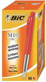 Penne a sfera Bic M10 Bic rosso. Confezione da 50