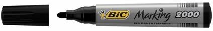Marcatore Bic 2000 permanent marker nero punta tonda 2,5 mm. Confezione 12 pezzi