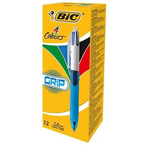 Penna a sfera Bic a scatto 4 colori Grip Medium - 2