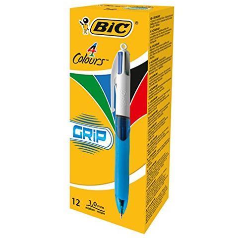 Penna a sfera Bic a scatto 4 colori Grip Medium