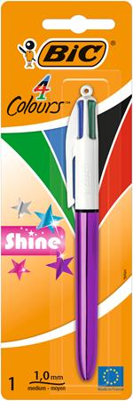 BIC 4 Colours Shine Nero, Blu, Verde, Rosso Multifunction ballpoint pen Medio 1 pezzo(i)