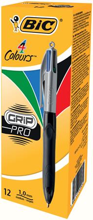 Penna a sfera a scatto BIC 4 Colours Grip Pro M 1 mm assortiti 8922931