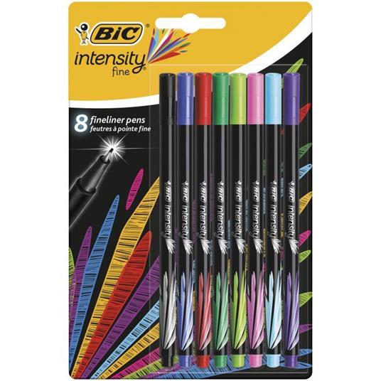 BIC Intensity Fine marcatore Nero, Blu, Verde, Azzurro, Verde chiaro, Rosa, Porpora, Rosso 8 pezzo(i)