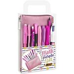 BIC Pink & Purple Set 1 Astuccio, 2 Penne a Sfera/1 Penna Correttore Gel/1 Matita Grafite con Gomma/1 Pennarello da Scrittura/3 Indelebili/1 Matita Meccanica