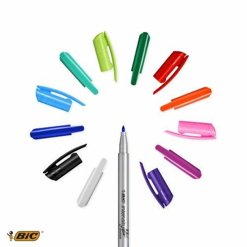 BIC 964893 marcatore Medio Nero, Blu, Verde, Grigio, Azzurro, Verde chiaro, Arancione, Rosa, Porpora, Rosso 12 pezzo(i) - 3