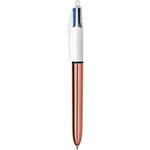 Penna a sfera a scatto BIC 4 Colours Shine fusto Rose Gold - assortiti 4 colori - 951737