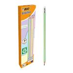 Matita Evolution BIC Pastel – conf. 12 pezzi – colori assortiti – con gommino – 518306