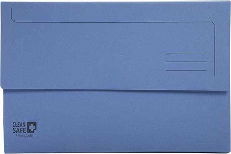 Confezione da 5 cartelle con tasca Clean'Safe® antibatteriche blu 24,2x35cm