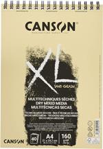 Blocco Canson Xl Sand Grain Mixmedia Effetto Sabbiato Naturale A4 160 Gr 40 Fg