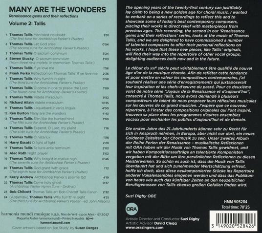 Many Are the Wonders - CD Audio di Ora Ensemble - 2