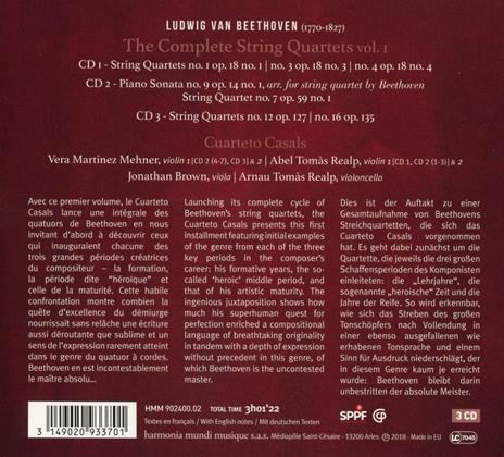 Integrale dei quartetti vol.1 - CD Audio di Ludwig van Beethoven,Quarteto Casals - 2