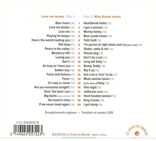 Love Me Tender. Blue Suede Shoes - Elvis Presley - CD | Feltrinelli