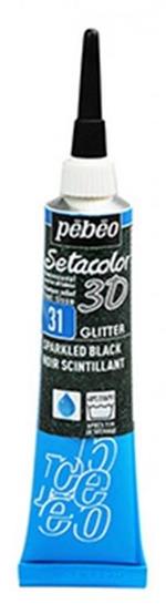 Pebeo Setacolor 3d 20 Ml Effetto Glitter 031-Nero Brillante