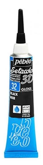 Pebeo Setacolor 3d 20 Ml Effetto Brillante 032-Nero