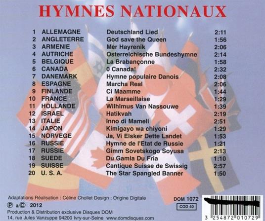 Nationalhymnen - CD Audio - 2