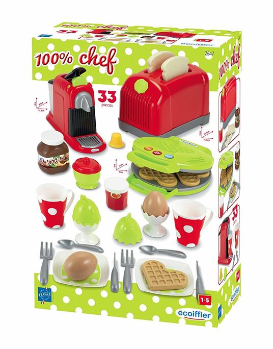 100% Chef Maxi Set Per La Colazione Con Tostapane, Macchina Del Caffe' E  Piastra Waffle - Simba Toys - Cucina - Giocattoli | Feltrinelli