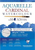 Blocco Acquarello Clairefontaine Cardinal A3 300 Gr 10 Fogli