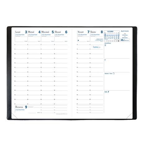 Agenda settimanale 2024, Quo Vadis, 13 mesi, Affari, con rubrica, italiano, Club rosso - 10 x 15 cm - 3