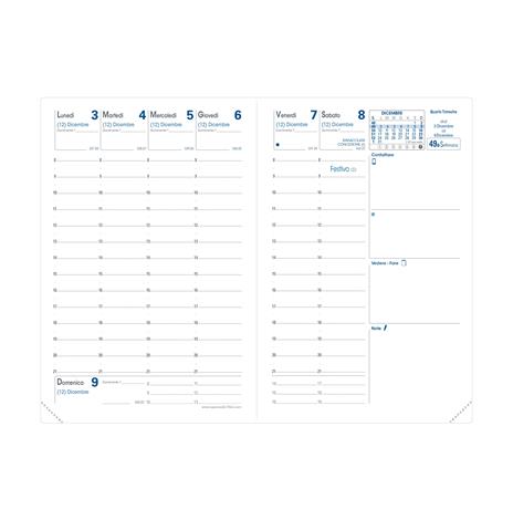 Agenda settimanale 2024, Quo Vadis, 13 mesi, Affari, con rubrica, italiano, Club rosso - 10 x 15 cm - 7