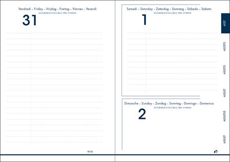 Agenda Quo Vadis Eurotextagenda 2024-2025, 12 mesi, giornaliera, Blu pastello con elastico - 12x17 - 2