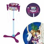 Lexibook- Disney Frozen Altoparlante Piedi per Bambini, Giocattolo Musicale, Altezza Regolabile, effeti Luminosi, 2 microfoni Incluso, MP3, Presa Cavo aux-in, ViolaBlu