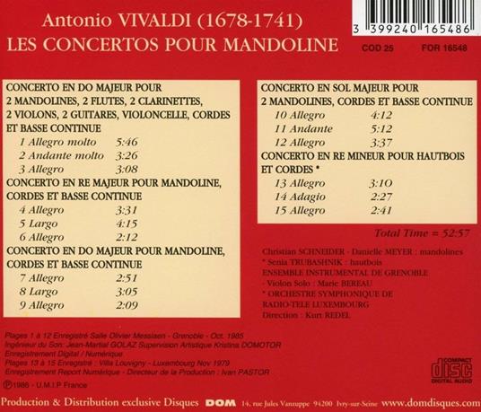 Concertos Pour Mandolines - CD Audio di Antonio Vivaldi - 2